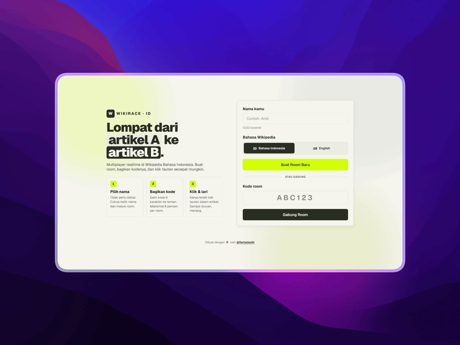 Wikirace Indonesia project preview